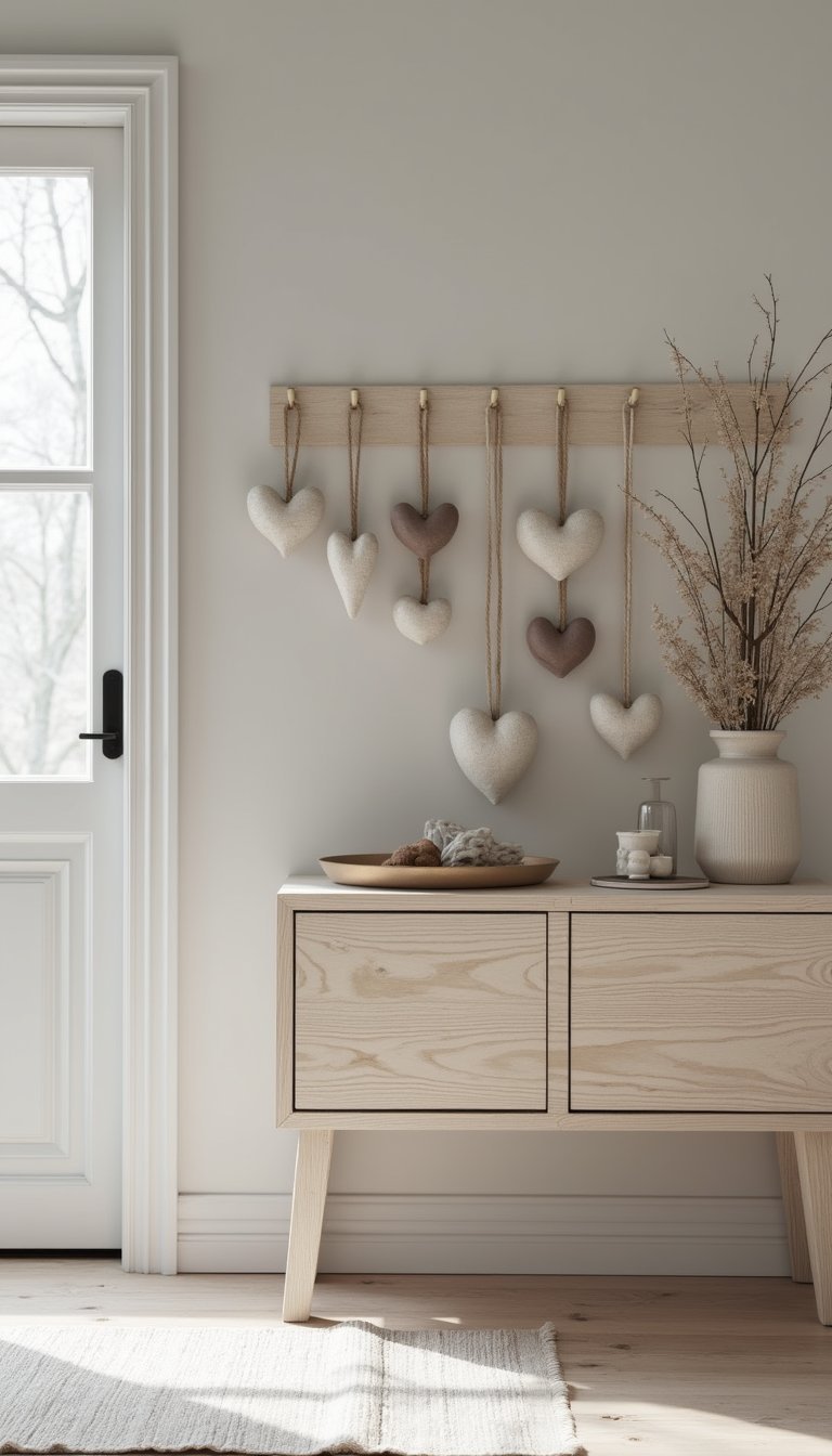 Clay Hanging Hearts With Rustic Twine Loops