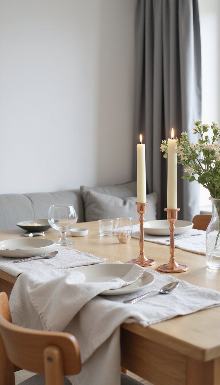 Copper Accent Candle Holders For Cozy Glow