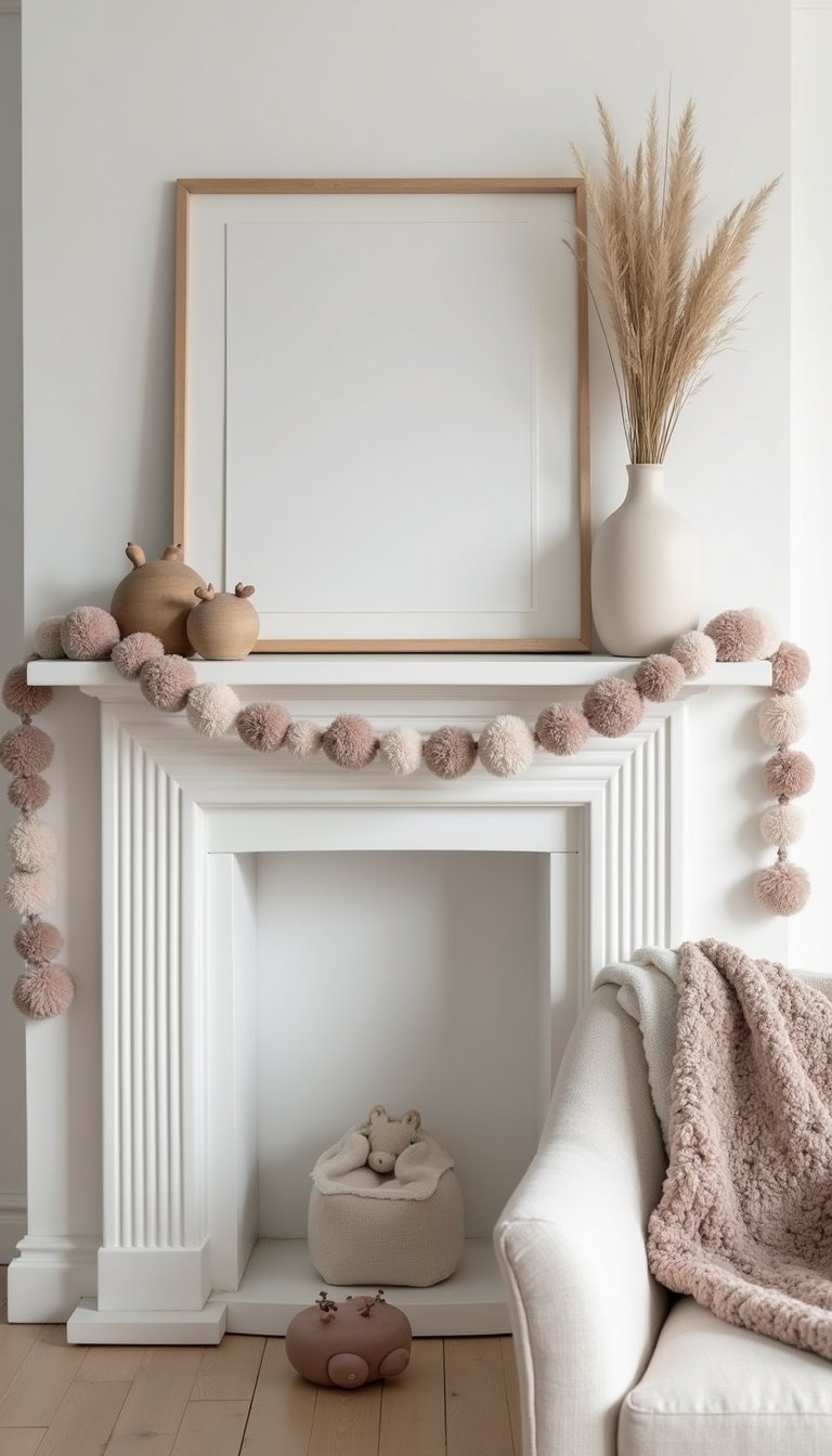 Neutral Pom Pom Garland For Soft Holiday Fun