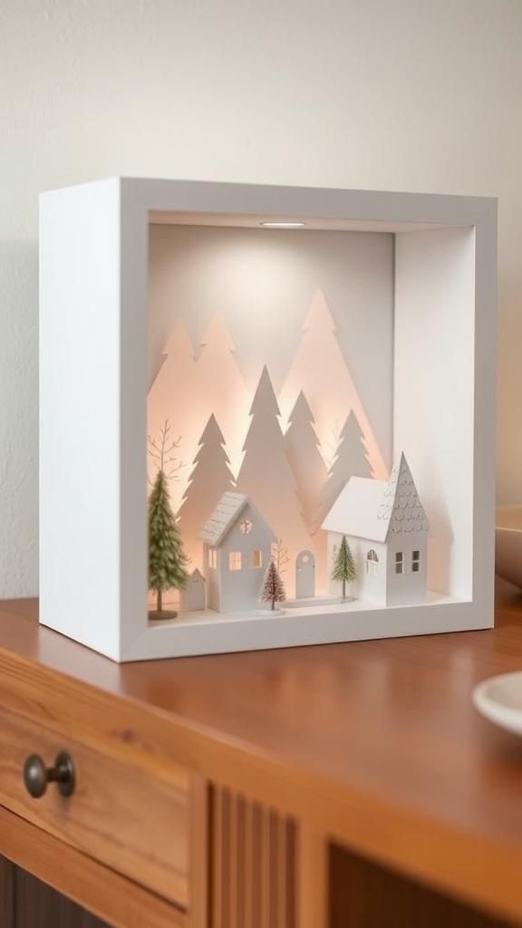 Nordic Forest Shadow Box With Soft Backlight