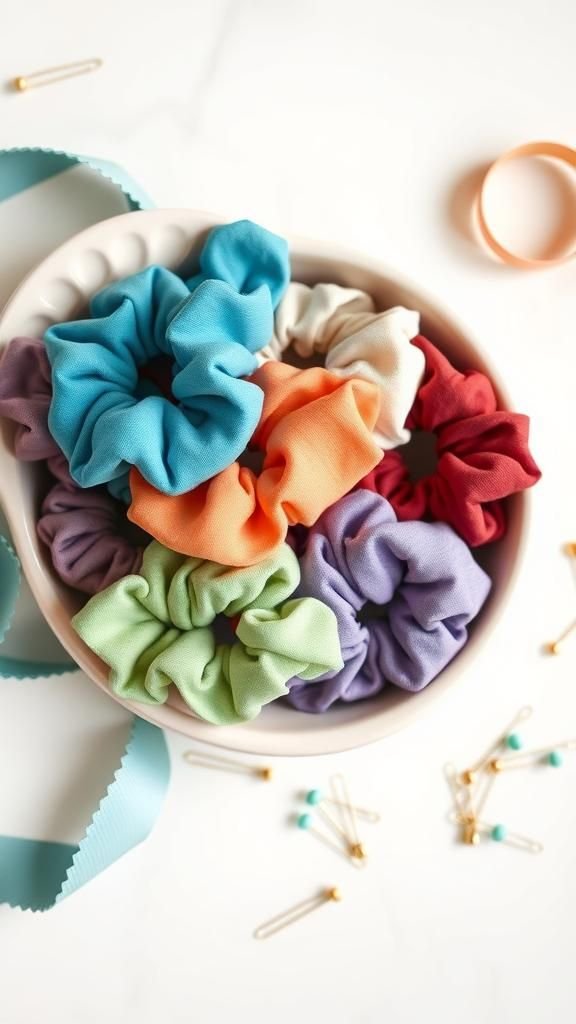 Reversible Hair Scrunchies In Mixed Prints