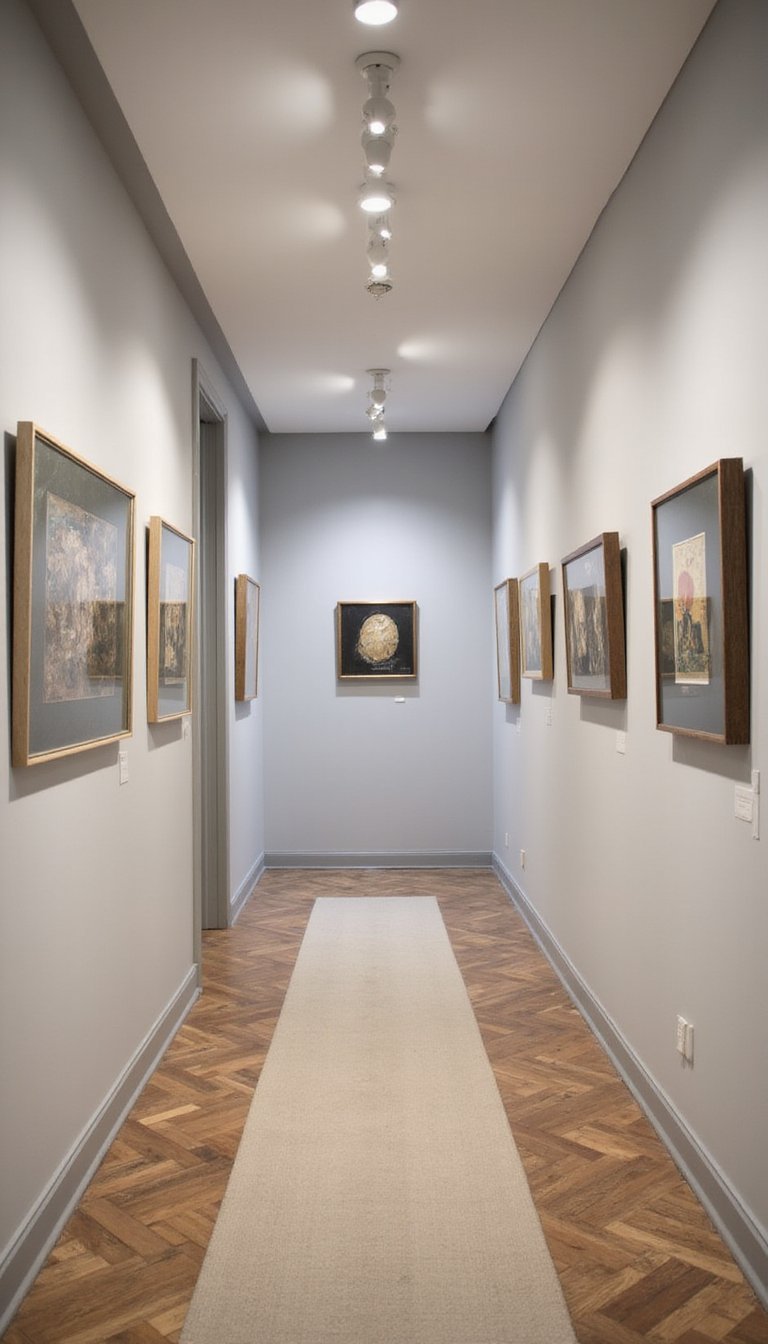 Galería Iluminada Para Resaltar Arte En Corredores Angostos