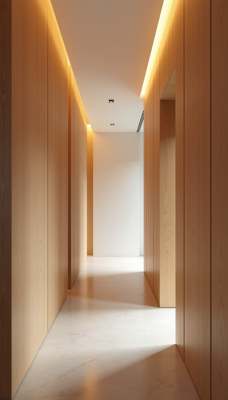 Iluminación Con Paneles De Madera Retroiluminados Para Calidez