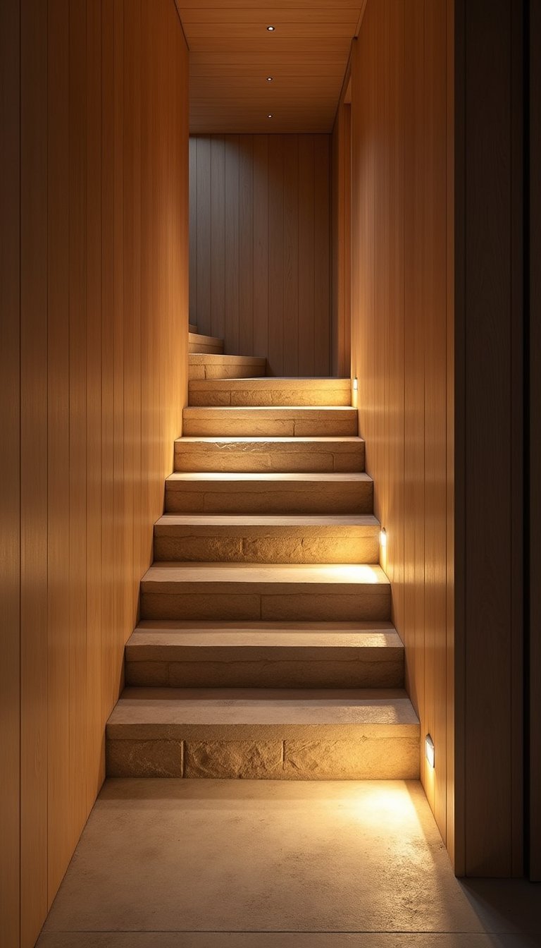 Luces Empotradas En Escalones Para Conexión Segura Y Elegante