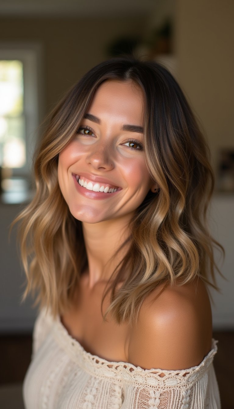 Glitter Roots With Loose Beachy Waves