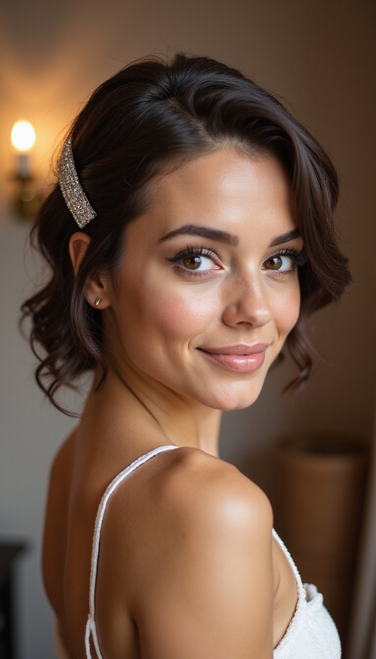 Vintage Finger Waves With A Sparkly Clip