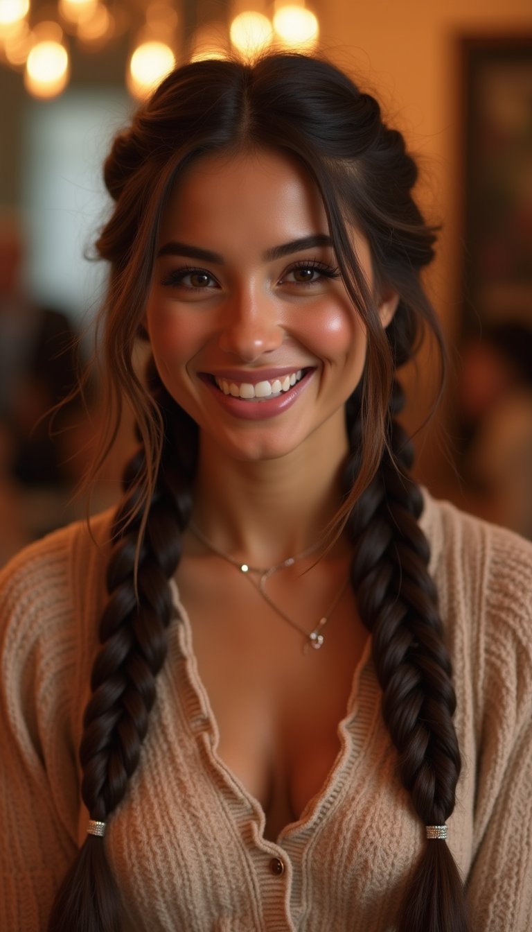 Double Dutch Braids With Glitter Root Detail