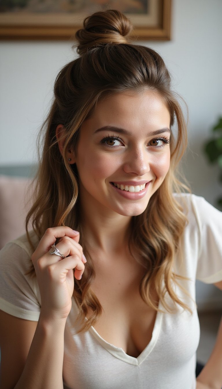 Half-Up Top Knot With Sporty Vibe