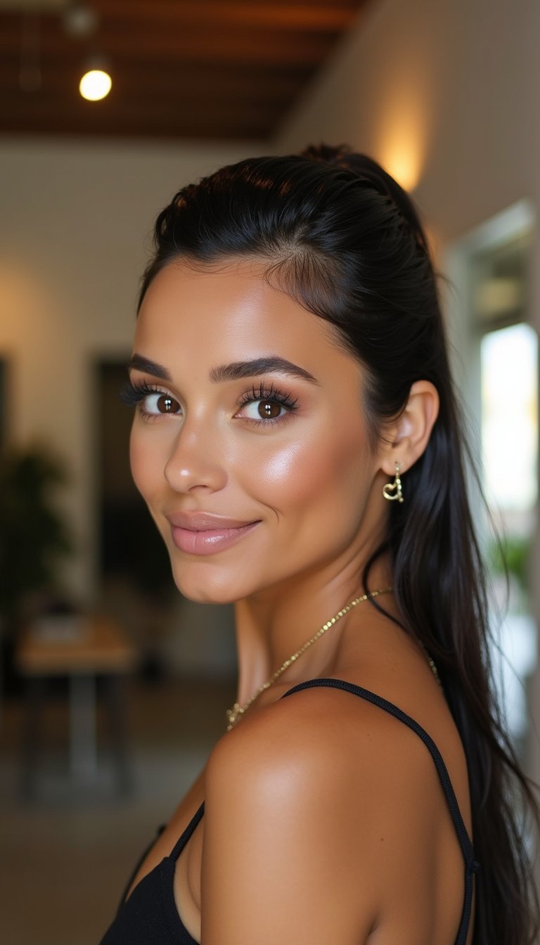 Wet-Look Slicked Back For Bold Game Statement