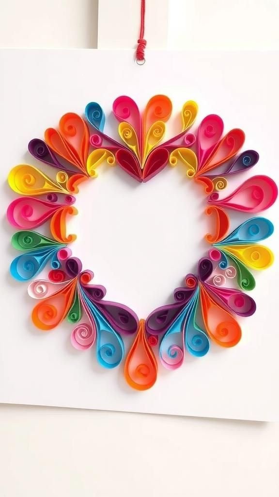 Paper Quilling Heart Burst Wall Wreath