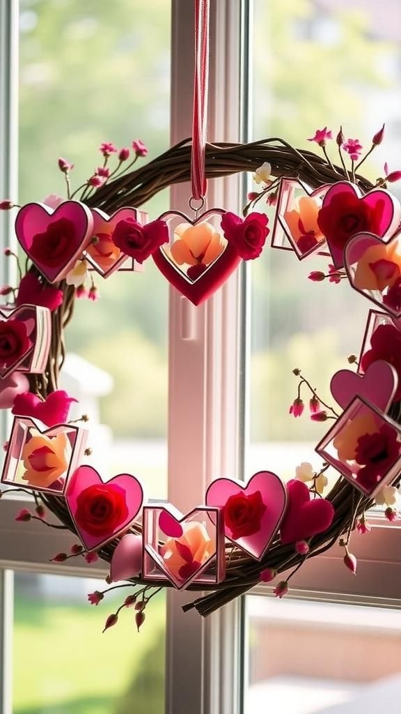 Pressed Flower Heart Frame Wreath