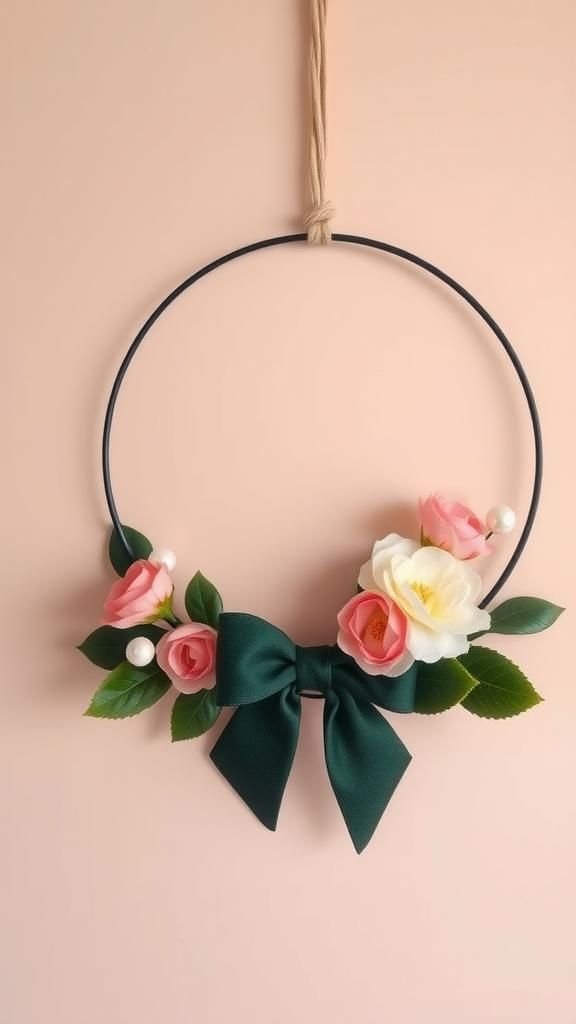 Velvet Ribbon Wrapped Hoop With Statement Bow