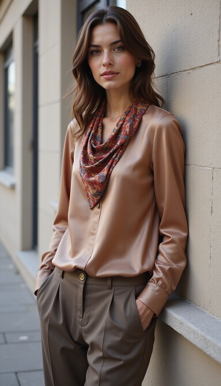 Cowl-Neck Top Remade From Silk Scarves