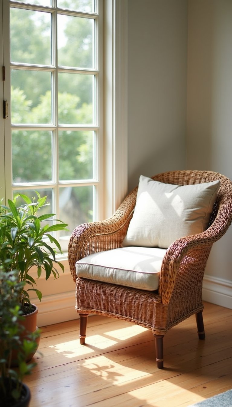 Wicker Chair Revival Through Natural Stain And Weave