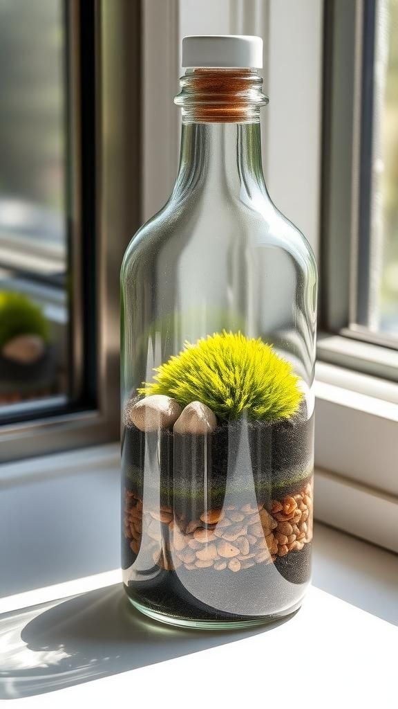 Mini Terrarium In A Clear Bottle