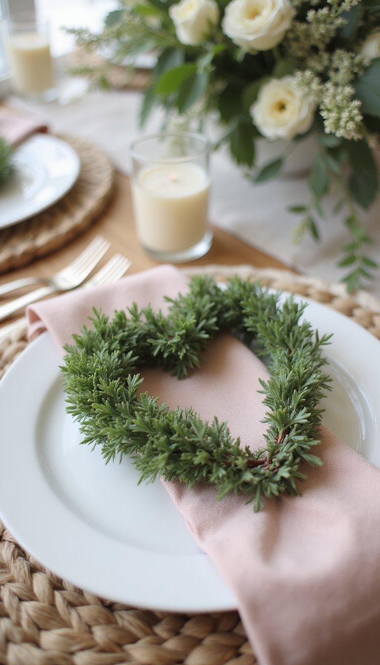Mini Heart Wreath Charger Plate Accent