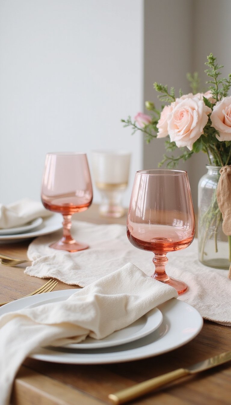 Pink Ombre Glassware For Sweet Tables