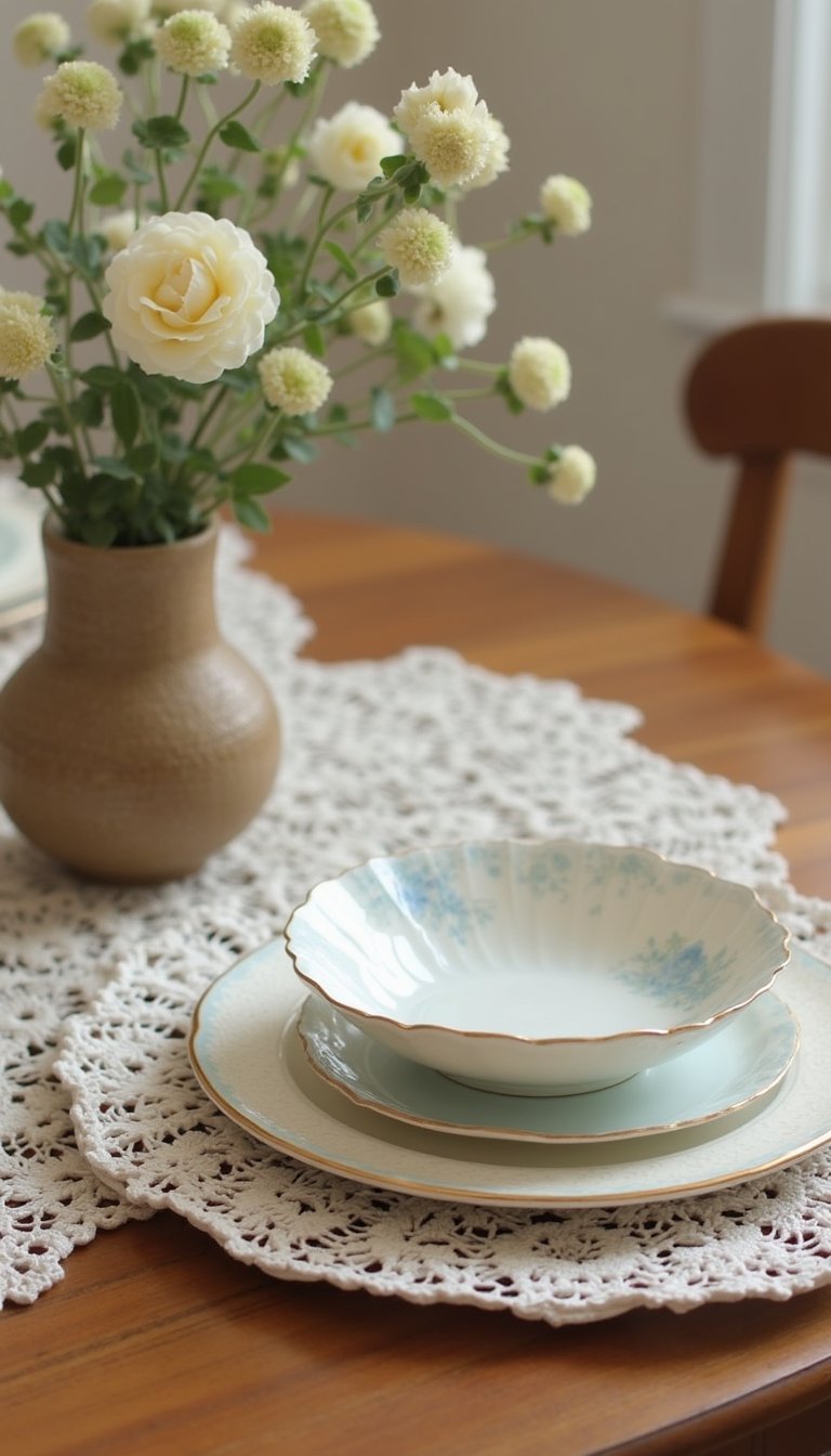 Vintage Doily Underplate With Lace Charm