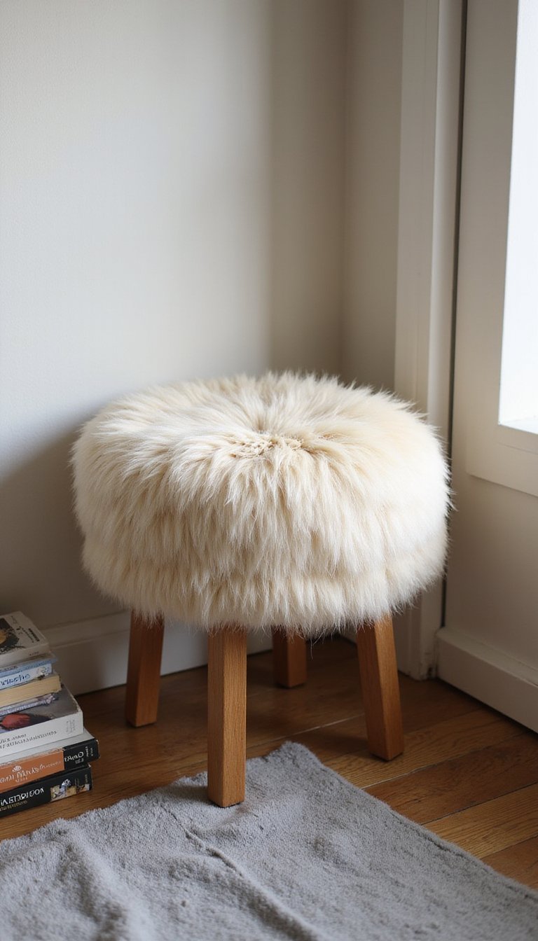 Faux Fur Stool Cover For Cozy Seating