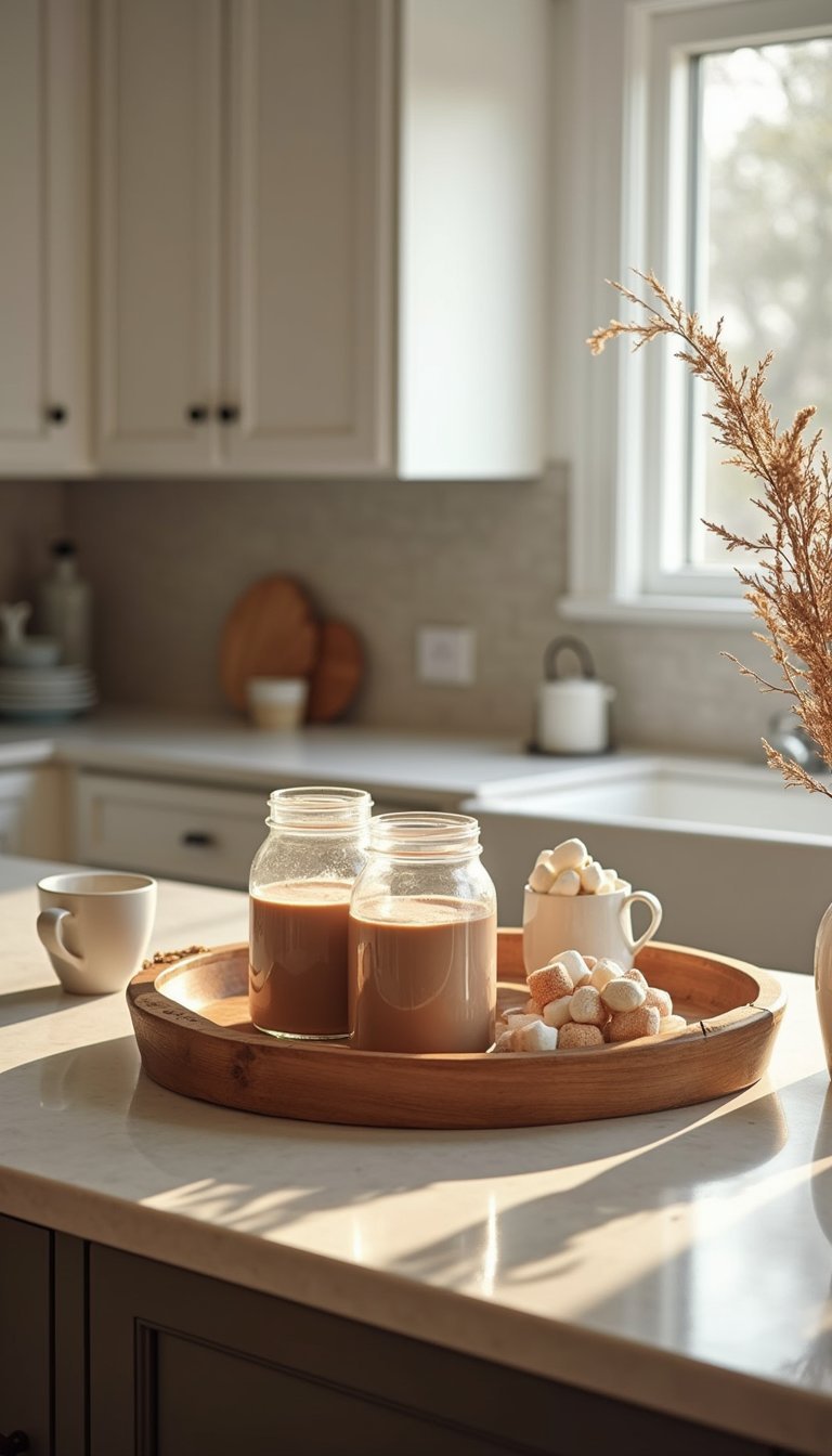 Hot Cocoa Station Tray With Mason Jars