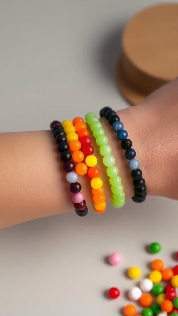 Bright rainbow rows for cheerful stackable sets