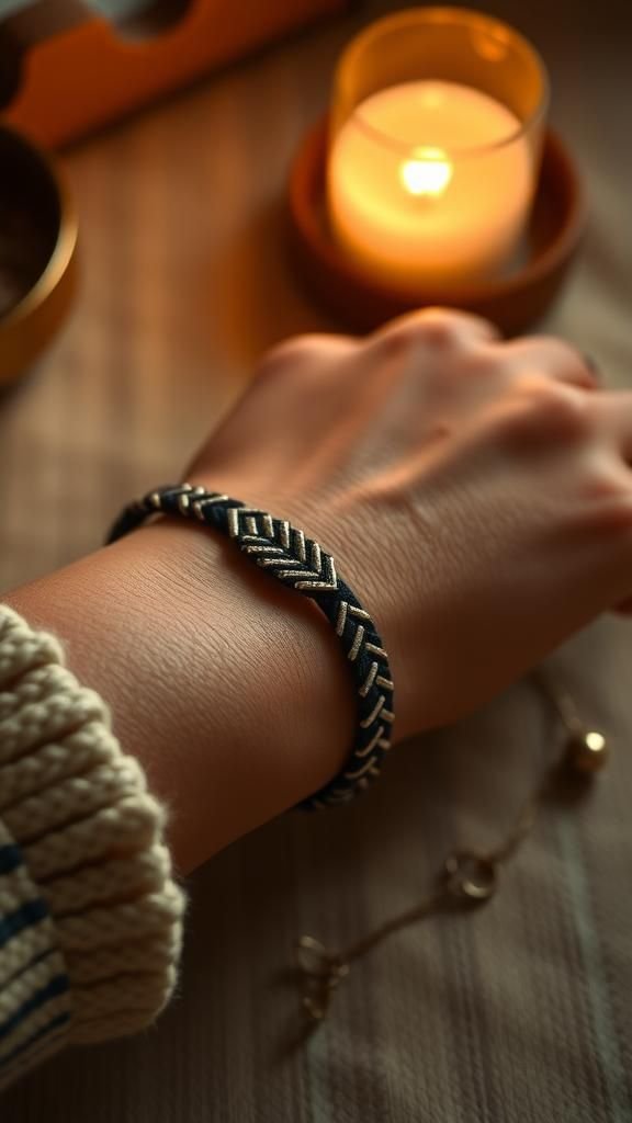 Chevron with metallic accents for evening wear