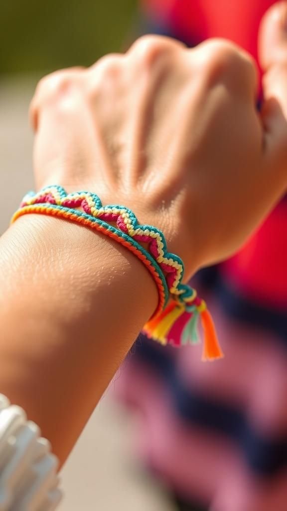 Chevron with tiny seed bead tassels at ends