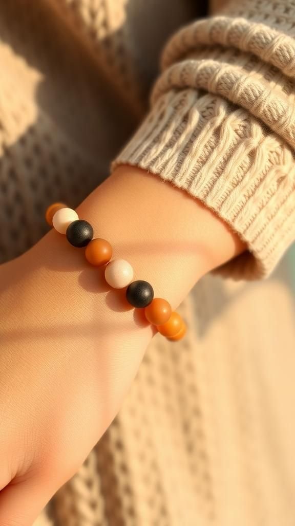 Earth-toned ombre with matte finishing beads