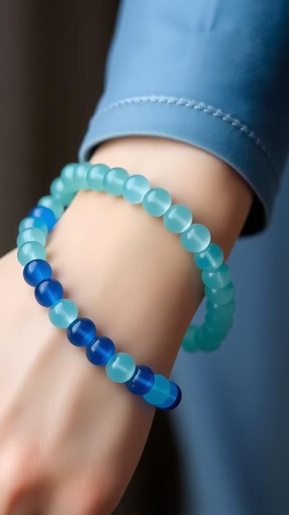 Ombre glass beads flowing from dark to light