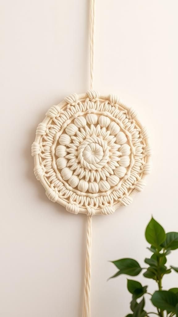 Rounded mandala-inspired small wall piece