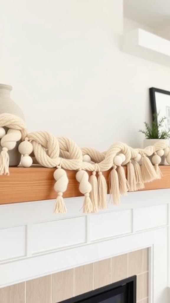 Minimalist garland for a modern winter mantle