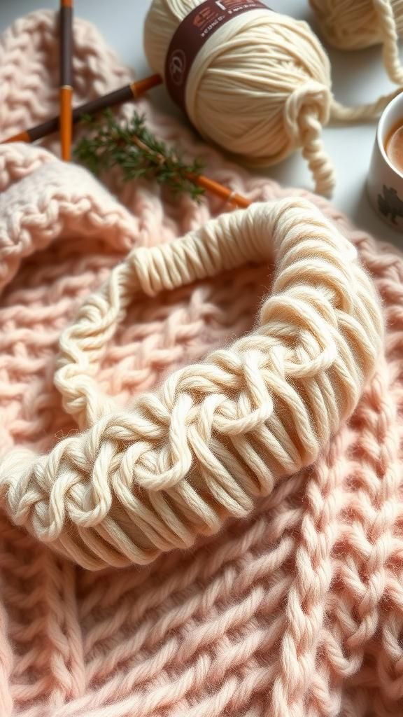 One-skein chunky headband with fuzzy yarn