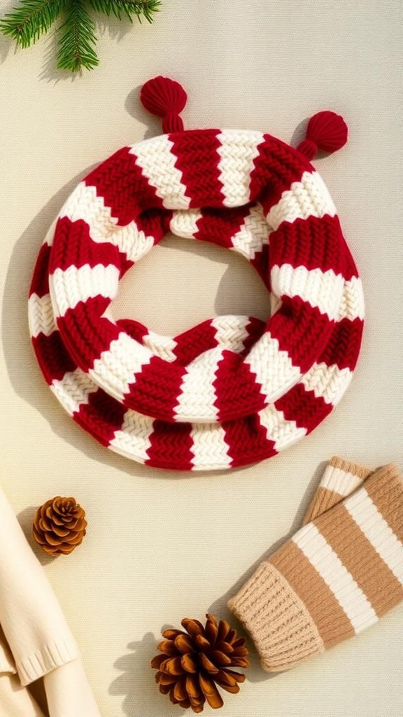 Striped chunky cowl that wraps like a cloud