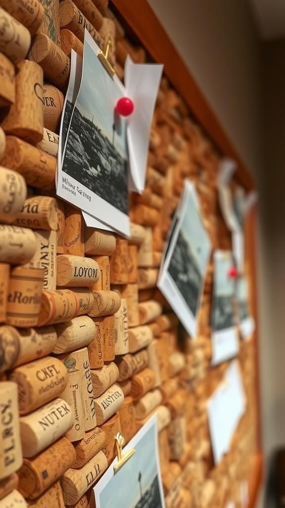 A map-style bulletin board from corks