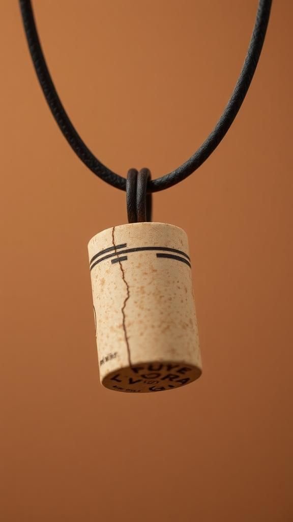 A simple pendant with warm cork charm