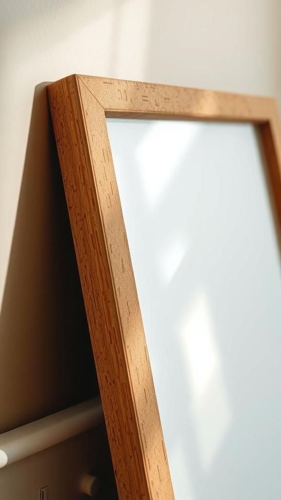 Picture frame bordered in textured cork strips