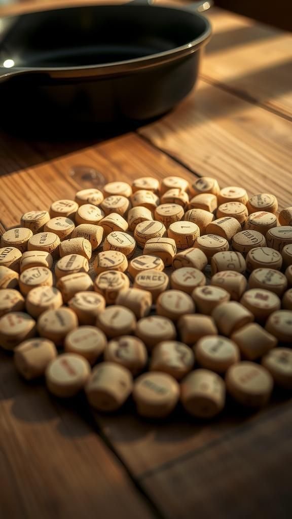 Rustic cork trivet that hugs hot pans