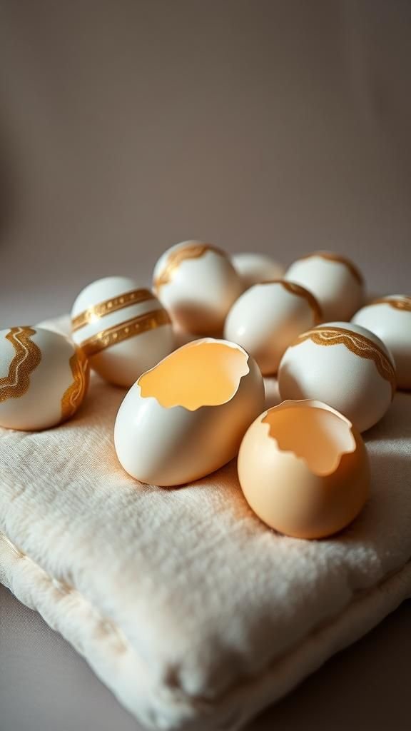 Blown eggs as hollow canvases for delicate art