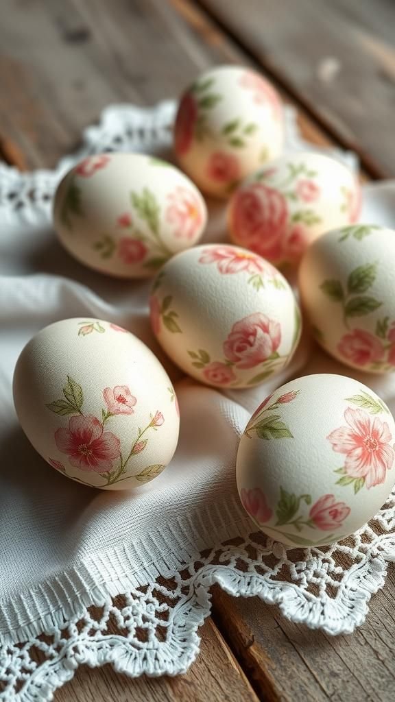 Decoupage layering with delicate napkin patterns