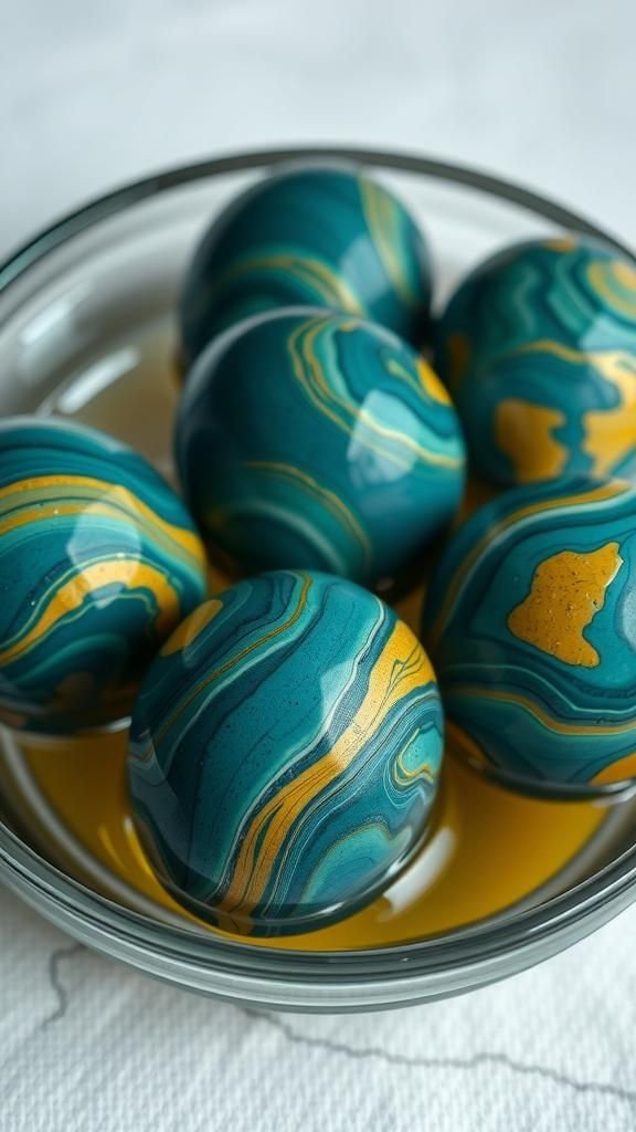 Oil-and-water marble with glossy veining