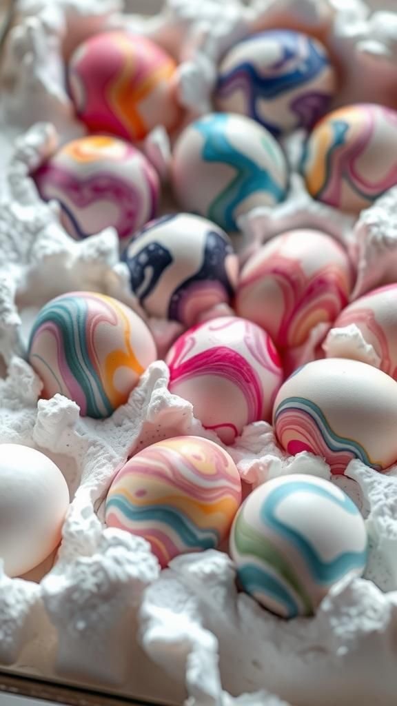 Shaving cream marbling for soft swirls