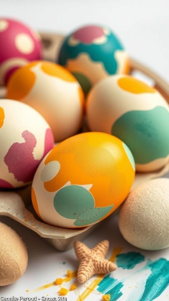 Sponge painting for tactile texture and color play