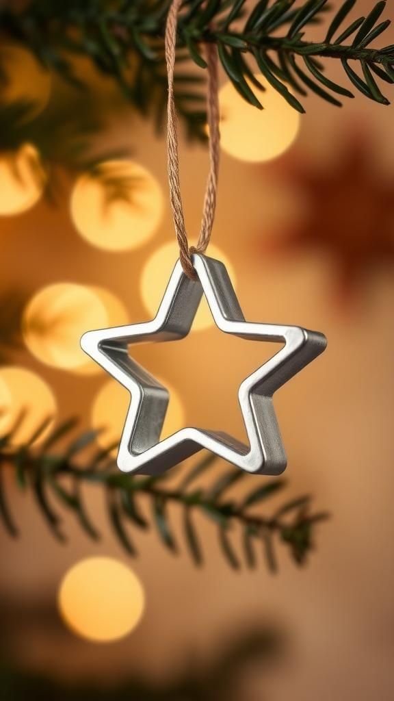 Miniature cookie cutter ornament with rustic charm