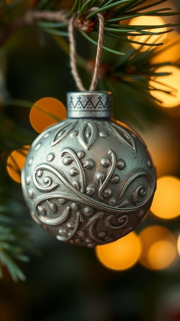 Small tin embossed tag with vintage shine