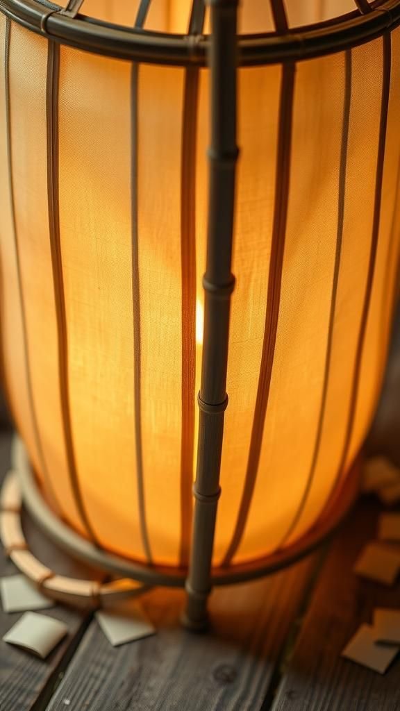 Bamboo frame sky lantern inspired tabletop piece