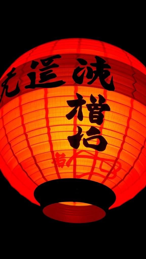 Calligraphy band lantern with inked characters