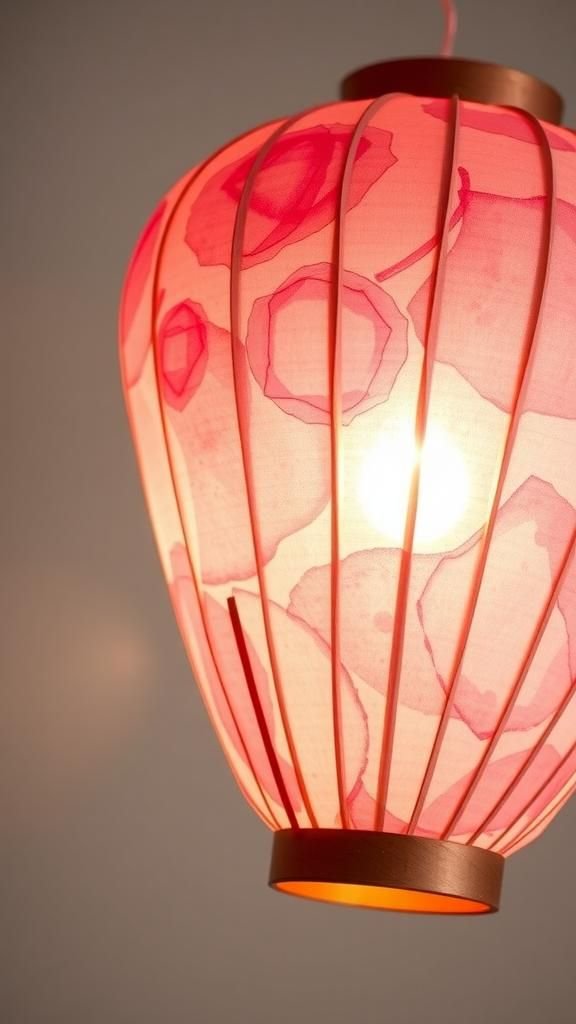 Stained paper lantern with watercolor washes