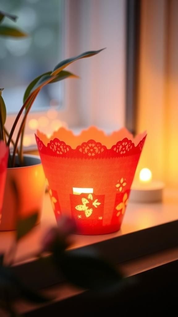 Tea light paper cup lantern — cozy little glow