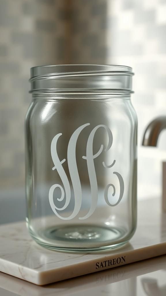 Etched monogram jars for a personal touch