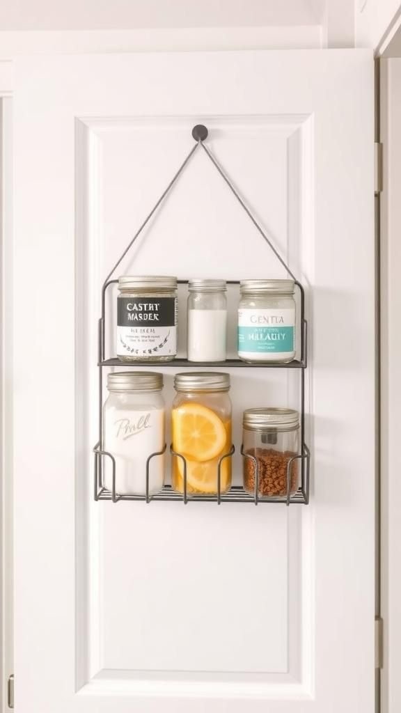 Over-the-door jar pocket rack idea